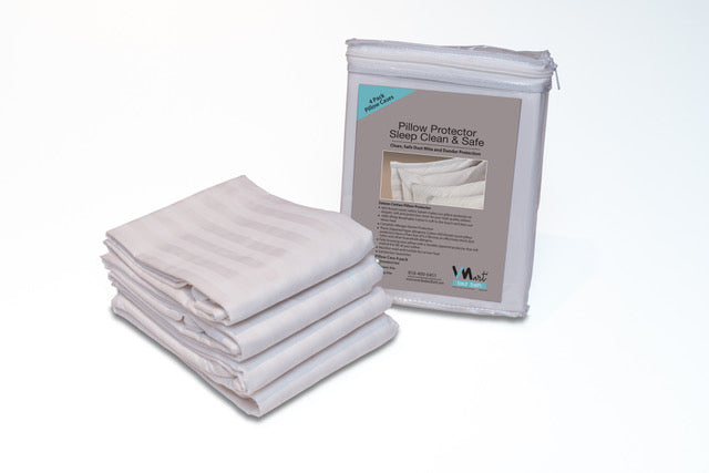 a set of 4 cotton sateen zippered pillow covers available in Standard, Queen and King sizes